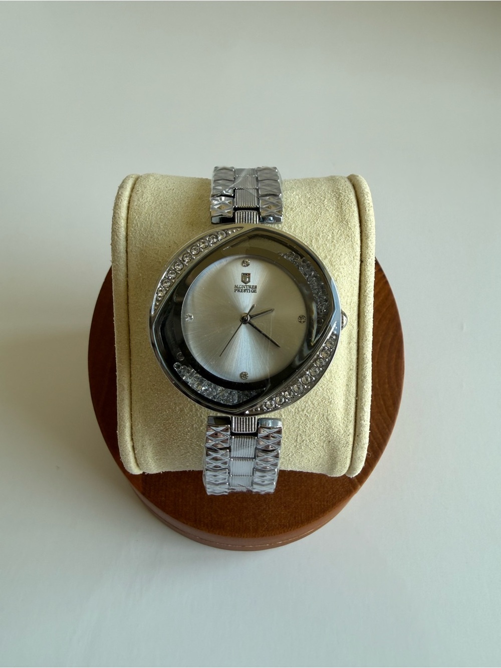 NEW Montres Prestige 30mm Silver Crystal Watch